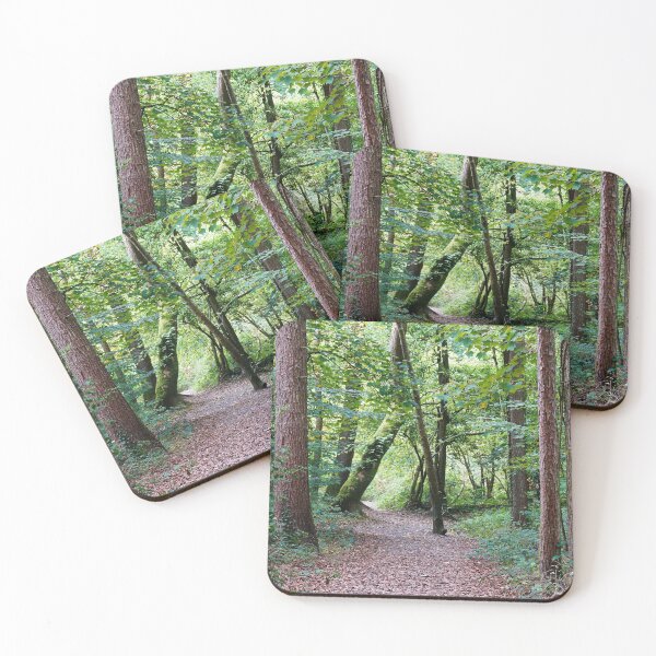 Item preview, Woodland Trees Pathway With Fallen Leaves designed and sold by Harmony Of The Mind.