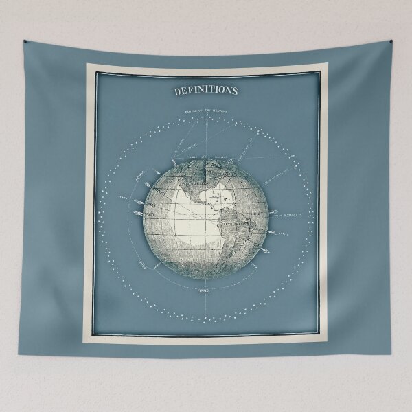 Item preview, Vintage Cyan Tone Old Illustration Of Planet Earth designed and sold by TrulyEpoque.