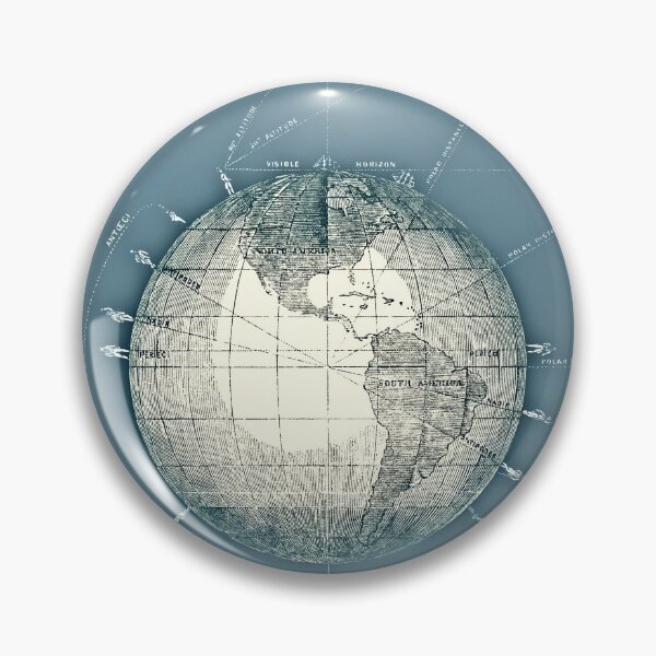 Item preview, Vintage Cyan Tone Old Illustration Of Planet Earth designed and sold by TrulyEpoque.
