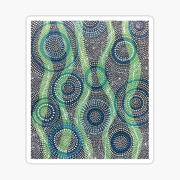 Flow CONNECTIONS abstract circles painting Sticker