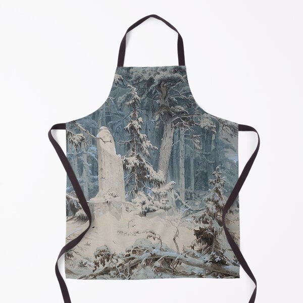 Item preview, Rune covered stele in a Snowy Forest - Andreas Achenbach designed and sold by Vintage Designs +.