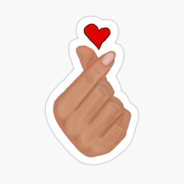 Finger Heart Sticker For Sale By Averyhoskins Redbubble