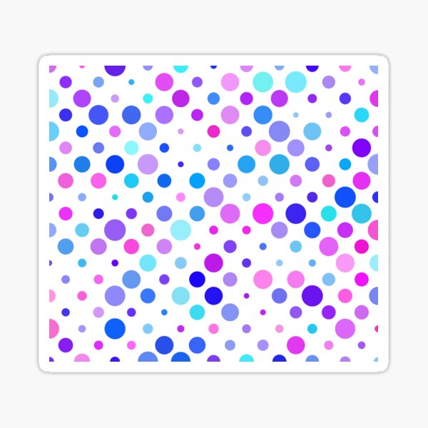 Aesthetic Pastel Blue, Purple, Pink Polka Dot Geometric Pattern Sticker