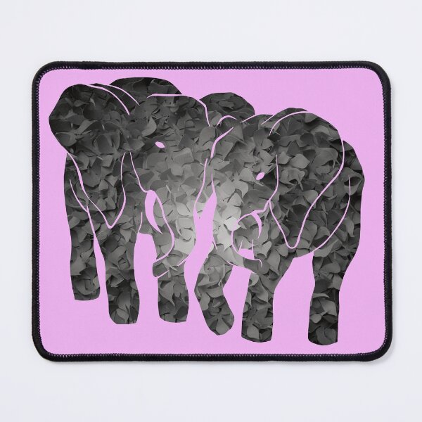 Two elephants (pink) Mouse Pad