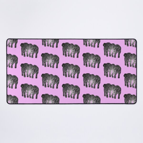 Two elephants (pink) Desk Mat