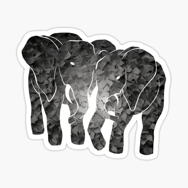 Item preview, Two elephants (blue) designed and sold by MidnightMagpie.