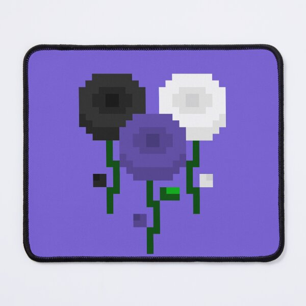 Item preview, Black White Dark Pixel Peony Trio designed and sold by rin3d .