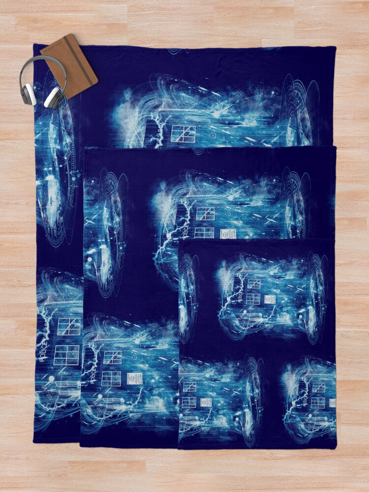 Alternate view of Time and space storm Throw Blanket
