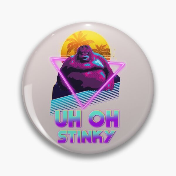 Item preview, Uh Oh Stinky Poop Le Monke 80s Vaporwave Outrun Style  Sticker designed and sold by InkenDoreenKrec.