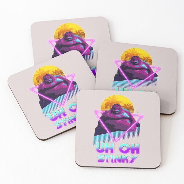 Item preview, Uh Oh Stinky Poop Le Monke 80s Vaporwave Outrun Style  Sticker designed and sold by InkenDoreenKrec.