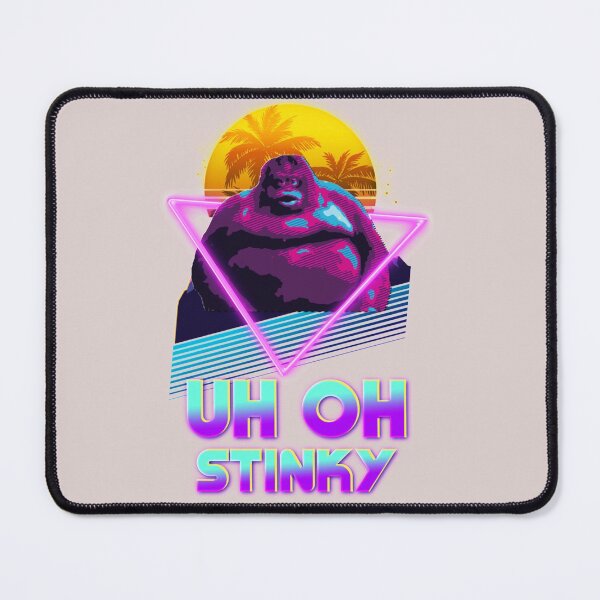 Item preview, Uh Oh Stinky Poop Le Monke 80s Vaporwave Outrun Style  Sticker designed and sold by InkenDoreenKrec.