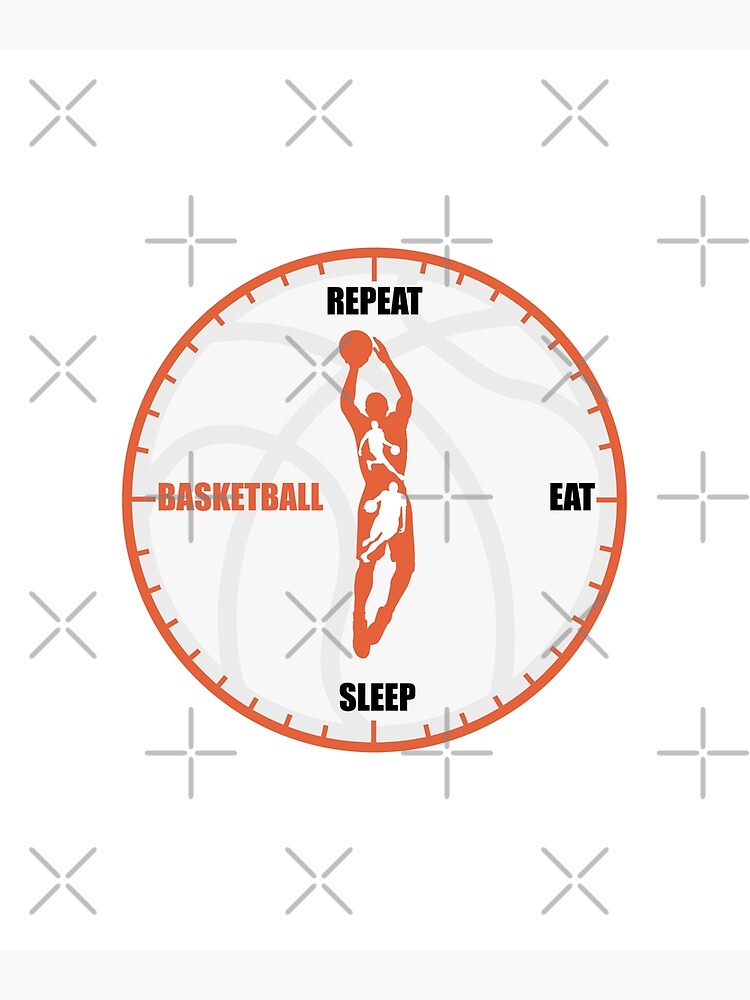 "EAT, SLEEP,BASKETBALL, REPEAT, CLOCK LIFE" Poster for Sale by Tanakit