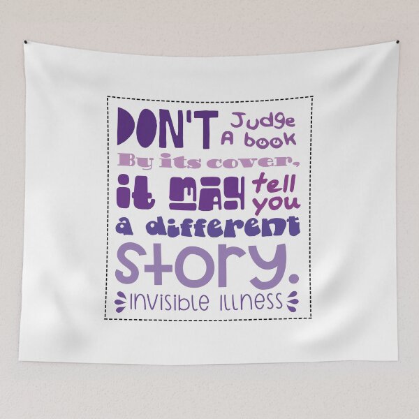 Item preview, Don't Judge a book by its cover (Violet Version) - Invisible Illness Awareness designed and sold by The Chronic's  Chronicles.