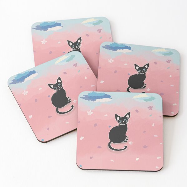 Item preview, Dreamy black cat on pink and blue cloud designed and sold by Dearlinh.