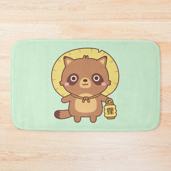 Item preview, Cute Tanuki Raccoon Dog With Lantern designed and sold by rustydoodle.