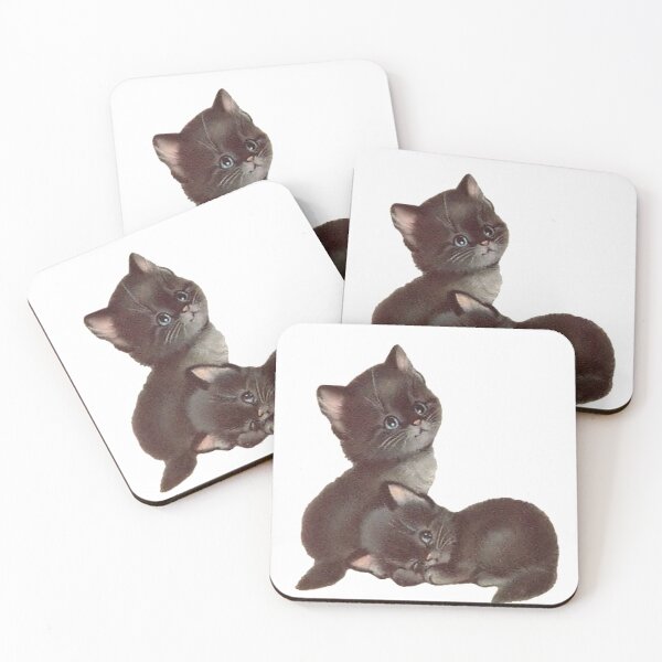 Item preview, Cottage Core Fluffy Black Kittens  designed and sold by Pinkmagenta.