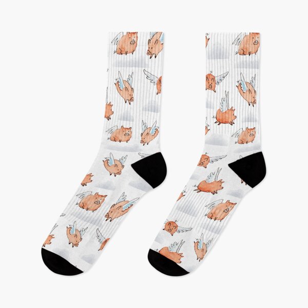 Item preview, Watercolor Flying Pig Pattern designed and sold by Brigidmalloy.