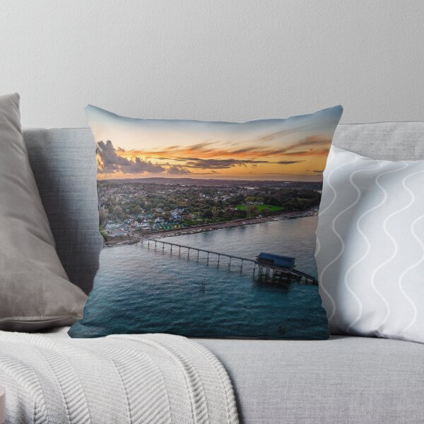 Bembridge Sunset Isle Of Wight Throw Pillow