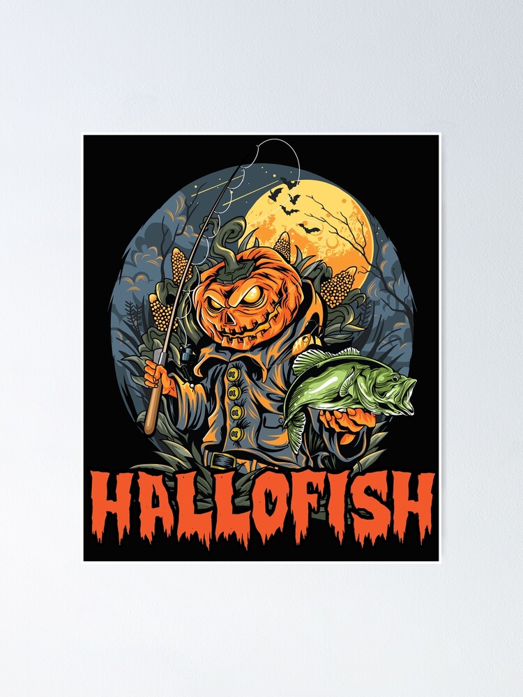 Fishing Pumpkin Halloween Custome Funny Ideas For Men Women | Poster