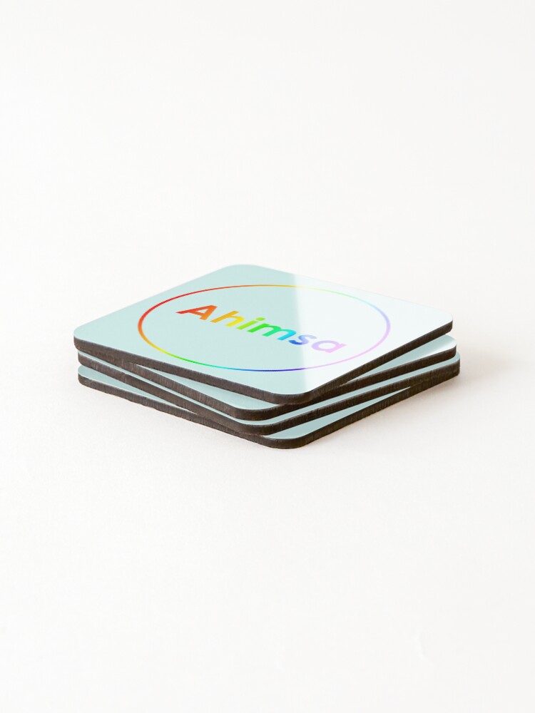 Thumbnail 4 of 5, Coasters (Set of 4), Ahimsa designed and sold by InfinitePathArt.