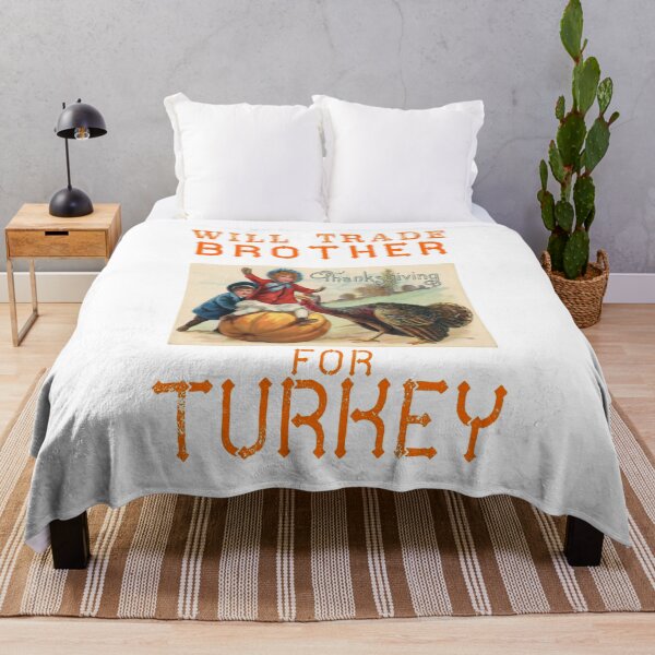 Item preview, Will Trade Brother For Turkey Vintage Happy Thanksgiving designed and sold by KeysTreasures.