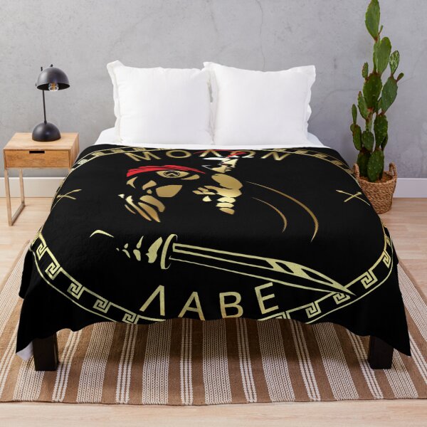 Item preview, Molon Labe Spartan Warrior Greek Key Black Gold Red designed and sold by Yiorgos Designs.