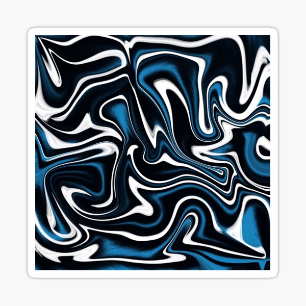 Blue, Black and White Estonia Swirls Sticker