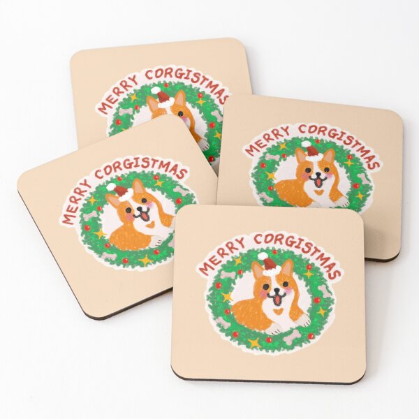 Item preview, Merry Corgistmas Funny Welsh Corgi Christmas Wreath for Corgi Mom Dad designed and sold by JooArtPrints  ★★★★★.