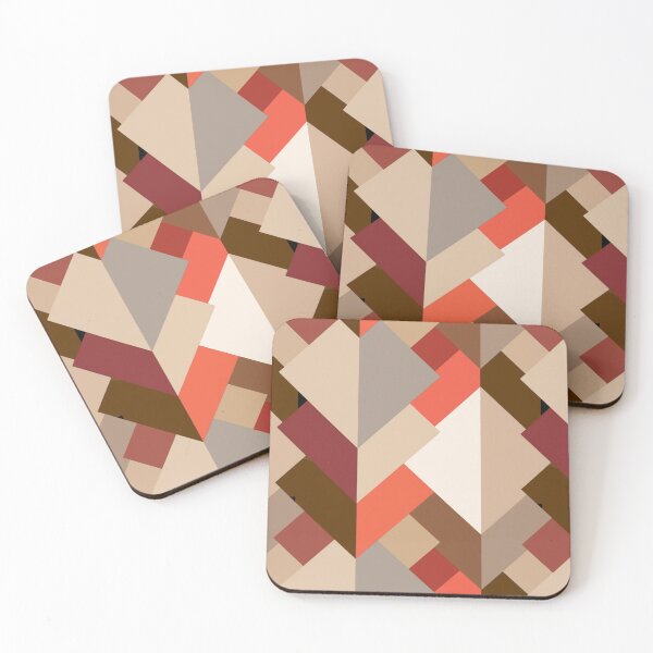 Item preview, Modern Abstract Triangles, Brown, Taupe and Orange designed and sold by Marymarice.