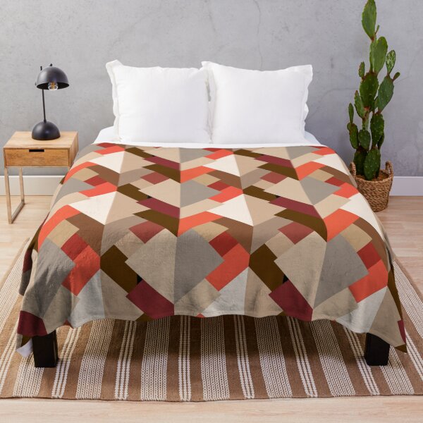Item preview, Modern Abstract Triangles, Brown, Taupe and Orange designed and sold by Marymarice.