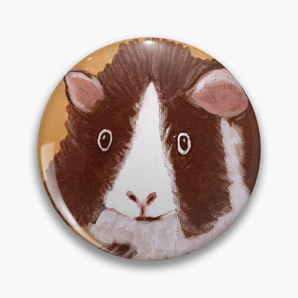 Aperçu de l'œuvre Cochon d'Inde : Francis ~ Cavy abyssin ~ Pop Art ~ Peinture originale ~ LilyKoArt créée et vendue par Spinning Plates 360.