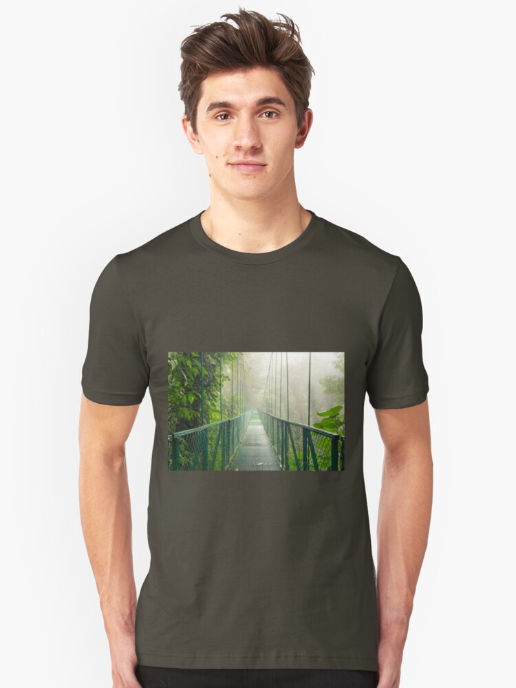 Alternate view of Suspension bridge in rainforest Slim Fit T-Shirt