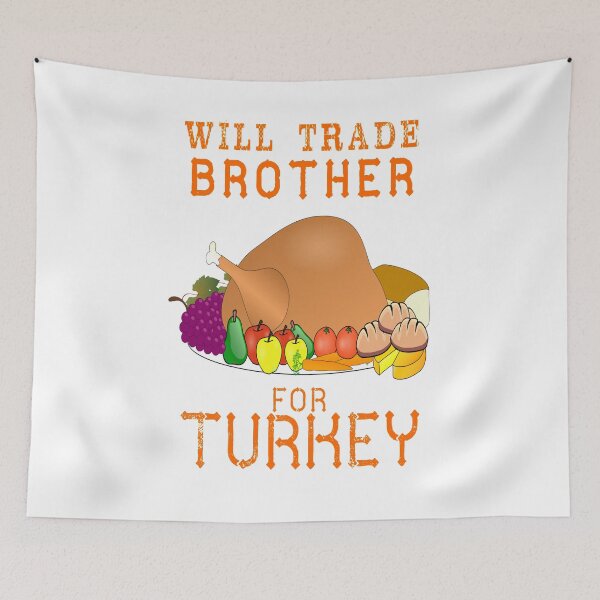 Item preview, Will Trade Brother For Turkey Vintage Happy Thanksgiving Merry Christmas designed and sold by KeysTreasures.