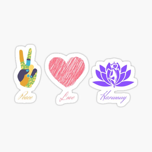 Peace, Love & Harmony Sticker