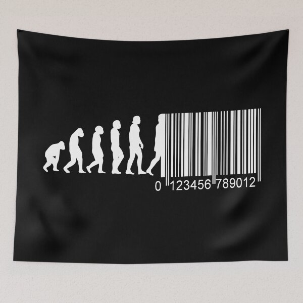 Item preview, Evolution of Man Barcode designed and sold by SkyAfterDusk.