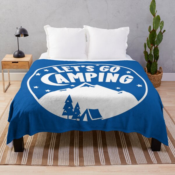 Item preview, Let's Go Camping In The Mountains Quote - Blue designed and sold by MysticMagpie.