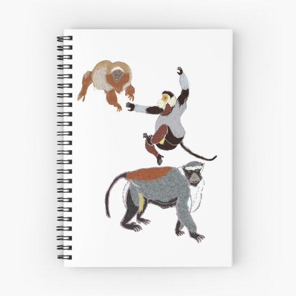 Item preview, A trio of monkeys white tailed titi, red shanked douc, diana monkey designed and sold by NatureDesigned.