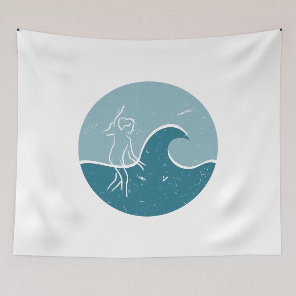 Item preview, Surf wave with textured circle backgroung illustration designed and sold by Sulcos.