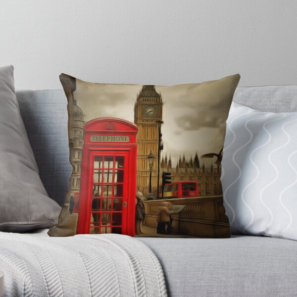 Westminster Phone Box Throw Pillow