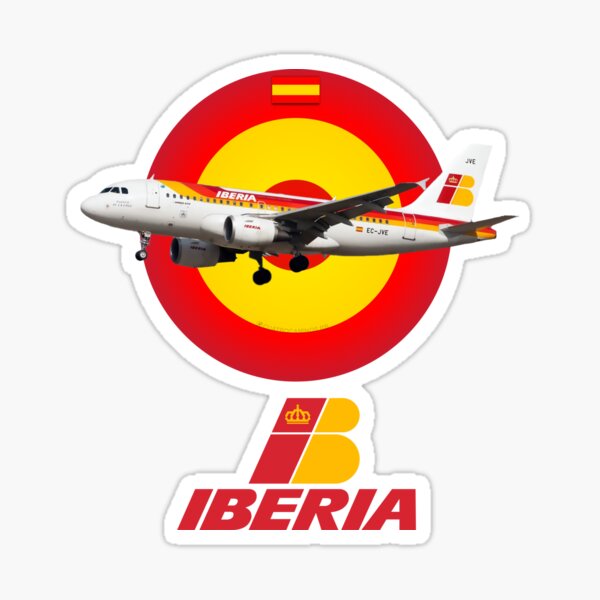 Iberia AirLines España Logo Retro Avión Aeropuerto Español Pegatina