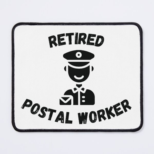Item preview, Retired Postal Worker Simple Black And White designed and sold by LuckyKermit.