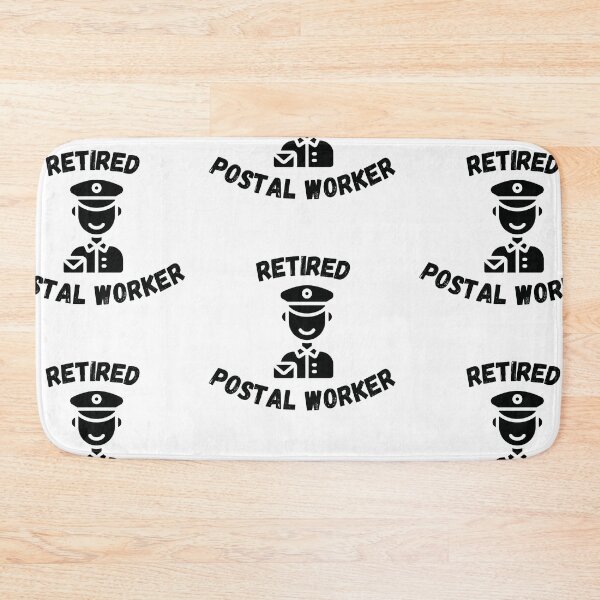 Item preview, Retired Postal Worker Simple Black And White designed and sold by LuckyKermit.