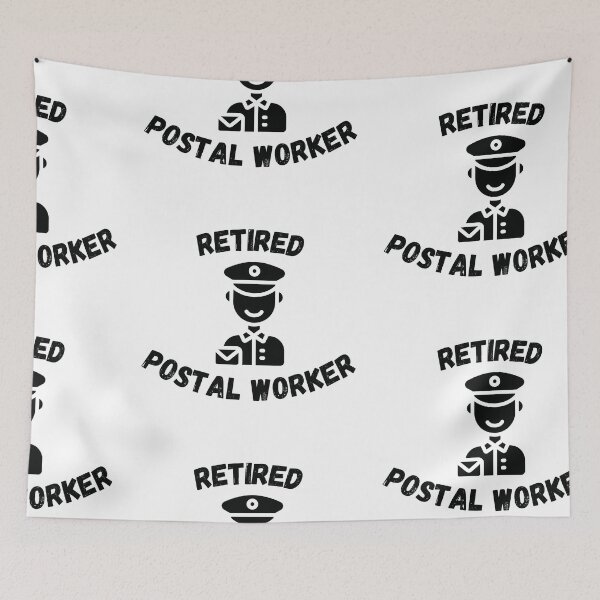 Item preview, Retired Postal Worker Simple Black And White designed and sold by LuckyKermit.