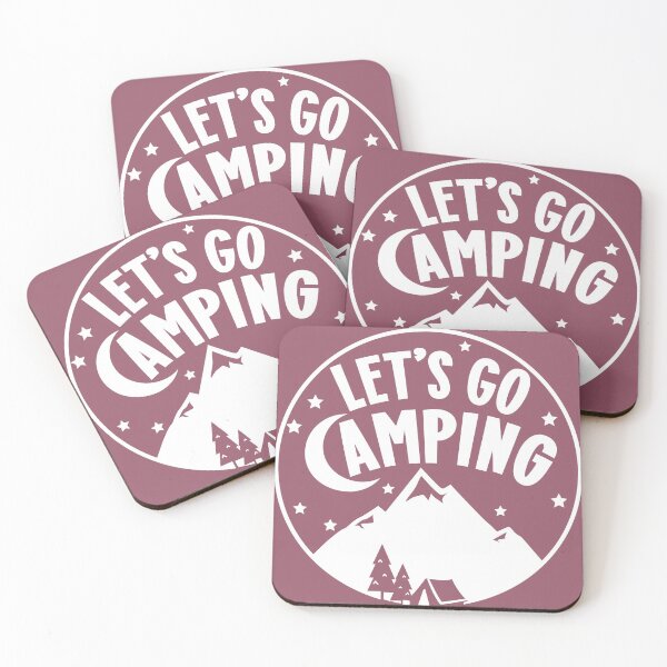 Item preview, Let's Go Camping In The Mountains Quote - Pink designed and sold by MysticMagpie.