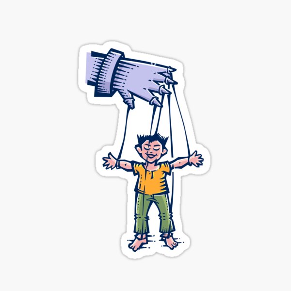 "Puppet Show Deep Meaning" Sticker for Sale by WigglyLines Redbubble