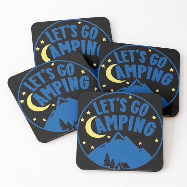 Item preview, Let's Go Camping In The Mountains Quote - Blue Yellow designed and sold by MysticMagpie.