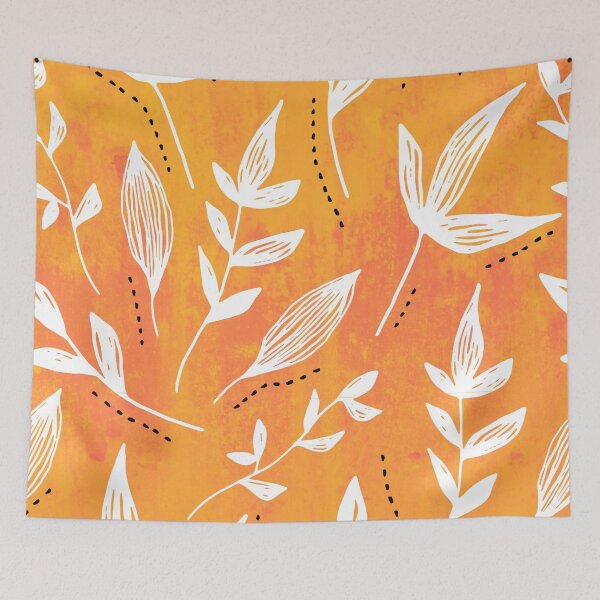 Item preview, Floral Wallpaper - Orange designed and sold by Timeknights.