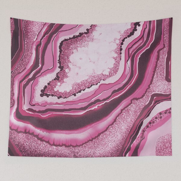 Item preview, Modern Abstract Hot Pink Agate Geode Gemstone Crystal designed and sold by tanjica.