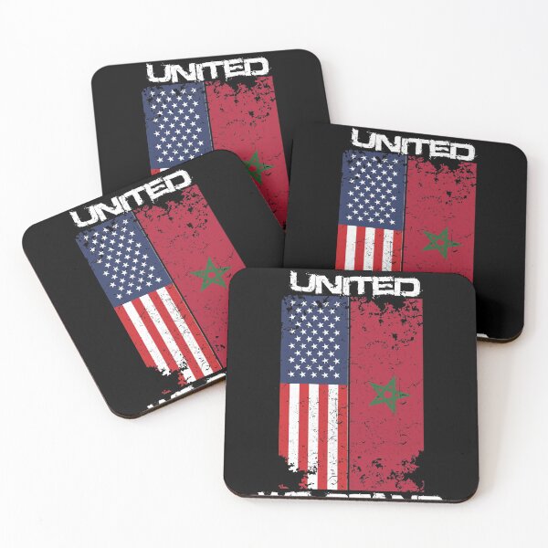 Item preview, United We Stand, Morocco and USA Flag Retro Style, Proud to be Half American Half Moroccan, designed and sold by Recti.