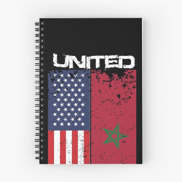 Item preview, United We Stand, estilo retro de la bandera de Marruecos y EE. UU., Orgulloso de ser mitad estadounidense mitad marroquí, designed and sold by Recti.
